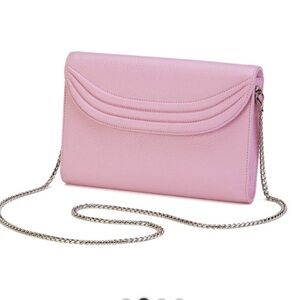 Lauren Cecchi Pink Leather Chain Crossbody Bag 8”X5”